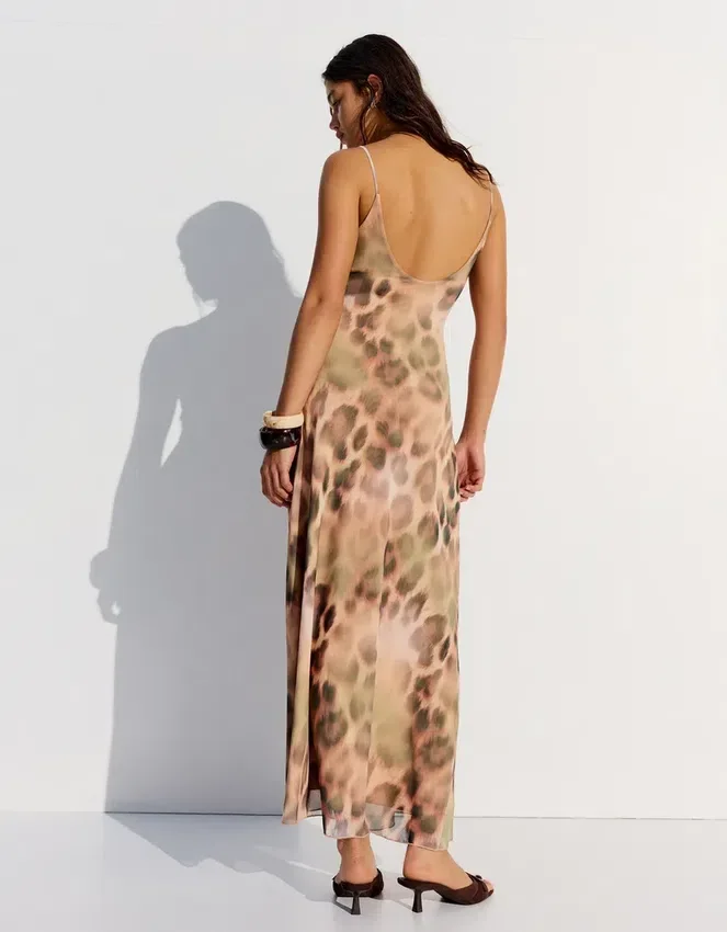 Animal Print Tulle Midi Dress Animal Print Tulle Midi Dress