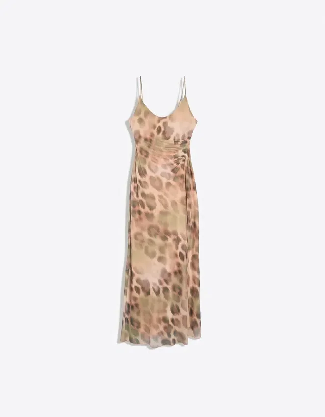 Animal Print Tulle Midi Dress Animal Print Tulle Midi Dress
