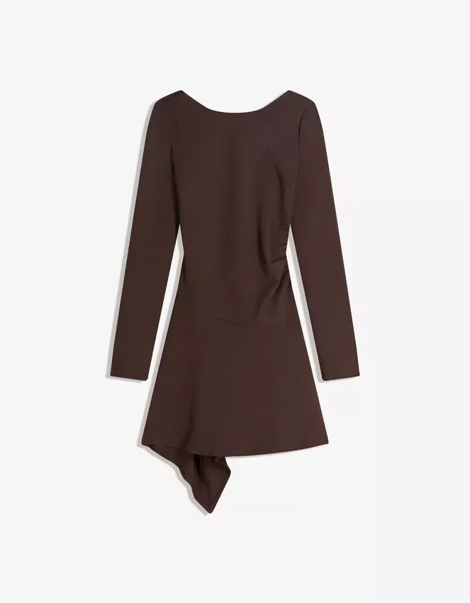 Asymmetric Long Sleeve Mini Dress with a Flared Hem – Dresses and Jumpsuits Asymmetric Long Sleeve Mini Dress with a Flared Hem – Dresses and Jumpsuits