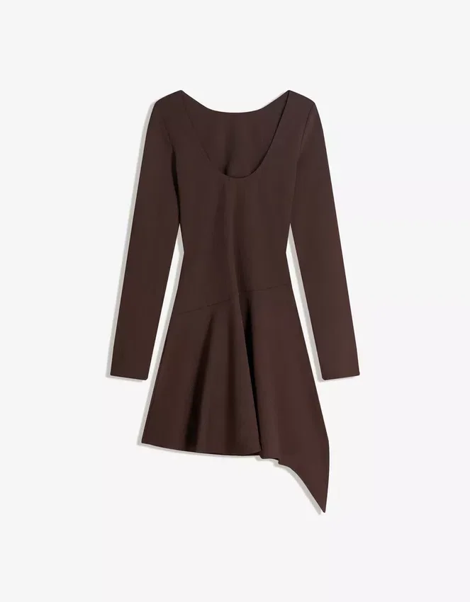Asymmetric Long Sleeve Mini Dress with a Flared Hem – Dresses and Jumpsuits Asymmetric Long Sleeve Mini Dress with a Flared Hem – Dresses and Jumpsuits