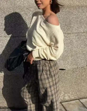 Asymmetric Neck Sweater