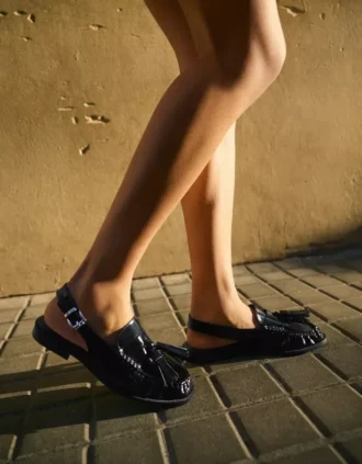 Backless Tassel Loafers