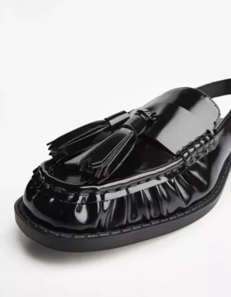 Backless Tassel Loafers