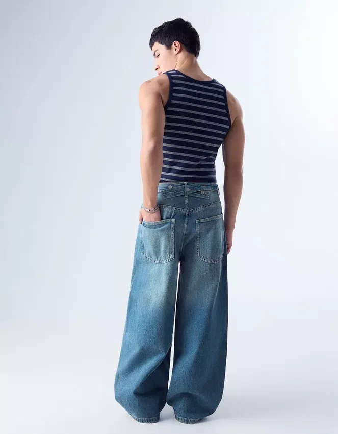 Baggy Jeans with Back Buckle – Jeans Baggy Jeans with Back Buckle – Jeans