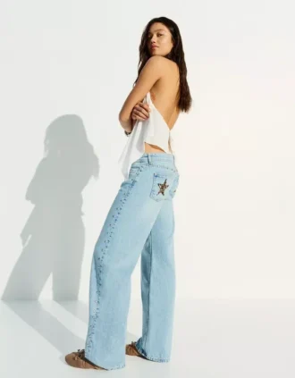 Baggy Jeans with Star Studs – Pants