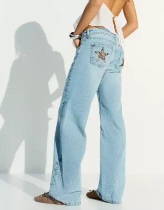 Baggy Jeans with Star Studs – Pants