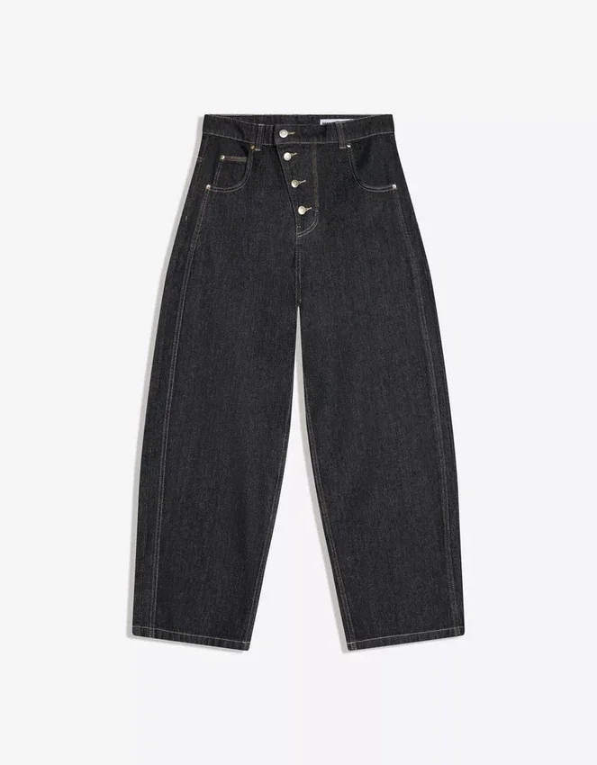 Barrel Jeans with Crossover Buttons – Jeans Barrel Jeans with Crossover Buttons – Jeans