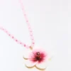 Beaded Necklace with Hibiscus Pendant Beaded Necklace with Hibiscus Pendant