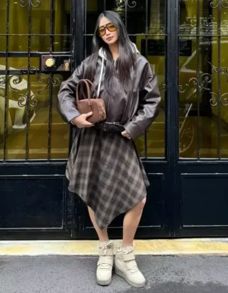 Belted Faux Leather Bomber Jacket – #Bershkastyle – Women
