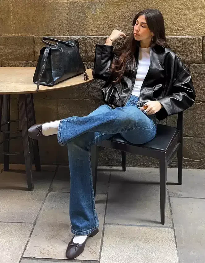Belted Faux Leather Bomber Jacket – Jackets and Trench – Women Belted Faux Leather Bomber Jacket – Jackets and Trench – Women