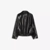 Belted Faux Leather Bomber Jacket – Jackets and Trench – Women Belted Faux Leather Bomber Jacket – Jackets and Trench – Women