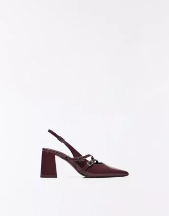 Block Heel Slingback Shoes with Buckles – Heeled Shoes Block Heel Slingback Shoes with Buckles – Heeled Shoes