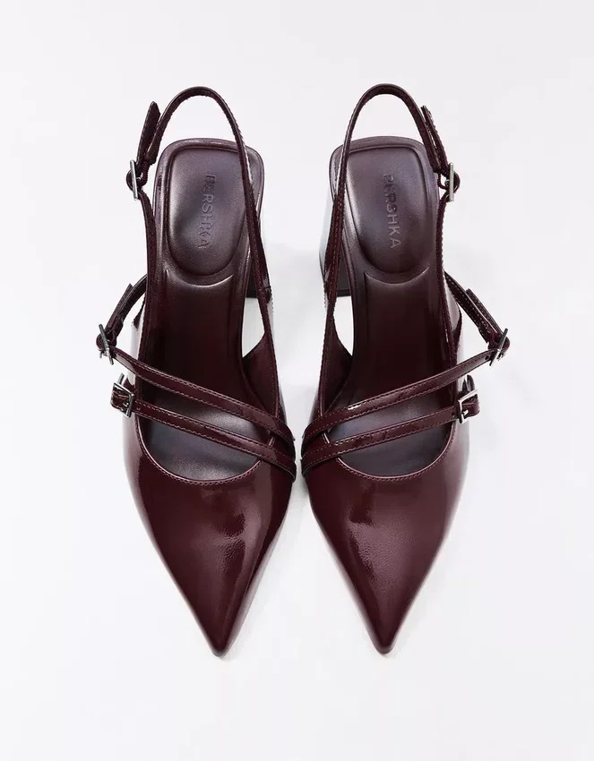 Block Heel Slingback Shoes with Buckles – Heeled Shoes Block Heel Slingback Shoes with Buckles – Heeled Shoes