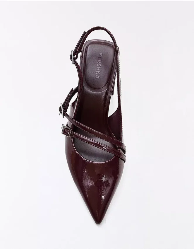 Block Heel Slingback Shoes with Buckles – Heeled Shoes Block Heel Slingback Shoes with Buckles – Heeled Shoes