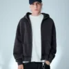 Boxy Fit Cropped Zip-Up Sweatshirt – Sweatshirts & Hoodies – Men Boxy Fit Cropped Zip-Up Sweatshirt – Sweatshirts & Hoodies – Men