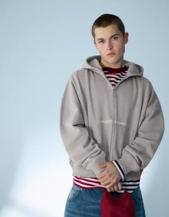 Boxy Fit Cropped Zip-Up Sweatshirt with Print – Sweatshirts & Hoodies