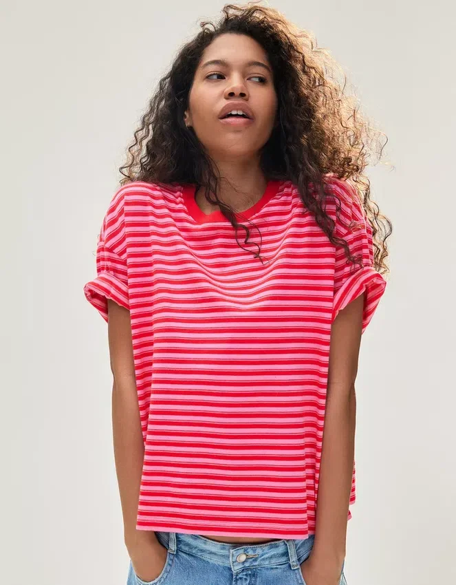 Boxy Fit Striped T-Shirt – T-Shirts Boxy Fit Striped T-Shirt – T-Shirts