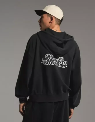 Boxy Fit Zip-Up Sweatshirt with Print – Sweatshirts & Hoodies – Men