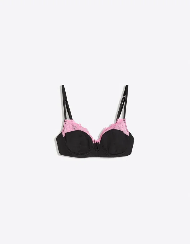 Bra with Underwire and Contrast Lace Bra with Underwire and Contrast Lace