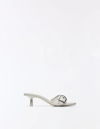 Buckle-Detail Heeled Mules