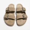 Buckled Flat Slider Sandals