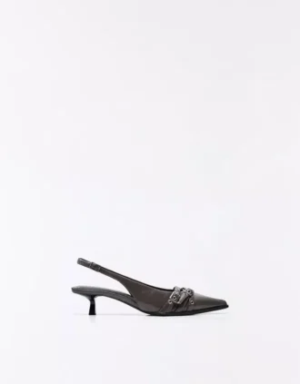 Buckled Slingback Kitten-Heel Shoes – Heeled Shoes Buckled Slingback Kitten-Heel Shoes – Heeled Shoes