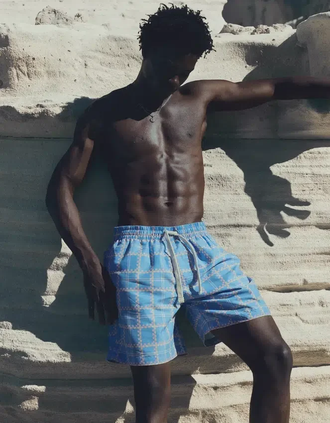 Check Print Swimming Trunks – Bershka Lovers Check Print Swimming Trunks – Bershka Lovers