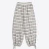 Checked Drop Crotch Pants Checked Drop Crotch Pants