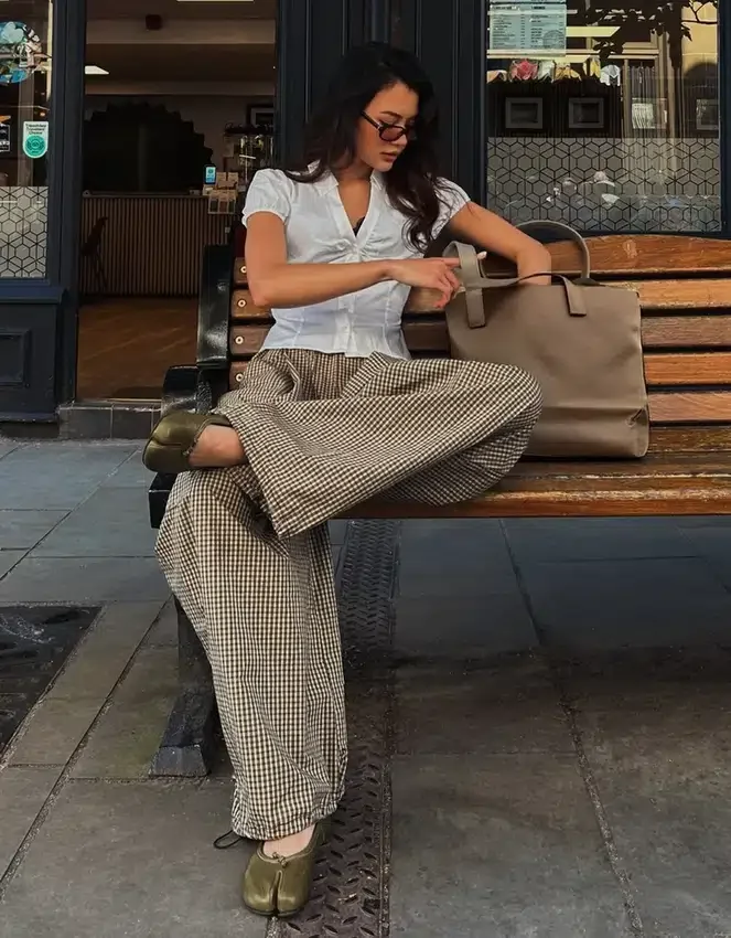 Checked Parachute Trousers – #Bershkastyle – Women Checked Parachute Trousers – #Bershkastyle – Women