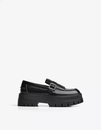 Chunky Sole Loafer with Buckle – Smart Shoes
