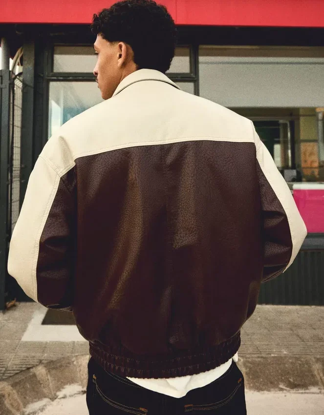 Color Block Faux Leather Jacket – Jackets Color Block Faux Leather Jacket – Jackets