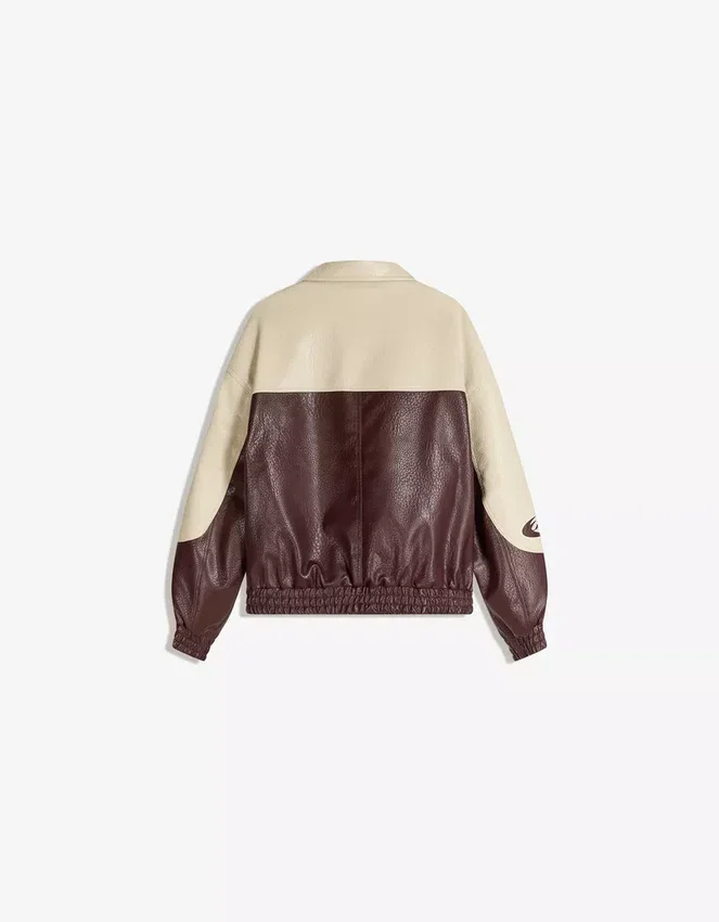 Color Block Faux Leather Jacket – Jackets Color Block Faux Leather Jacket – Jackets