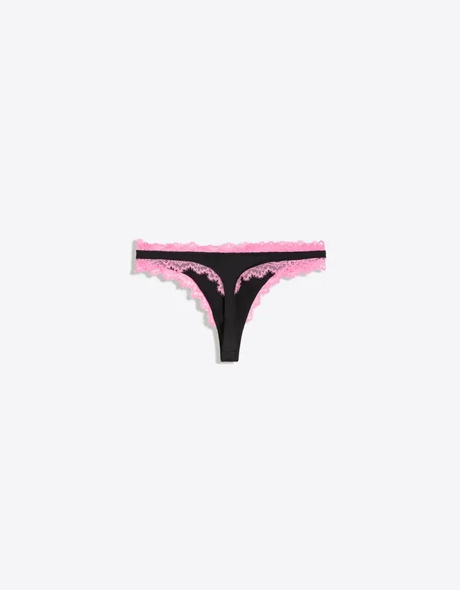Contrast Lace Thong Contrast Lace Thong
