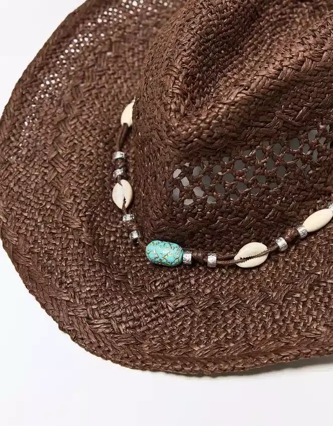Cowboy Hat with Shell Detail Cowboy Hat with Shell Detail