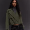 Cropped Balloon-Effect Trench Coat – Jackets and Trench