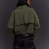 Cropped Balloon-Effect Trench Coat – Jackets and Trench