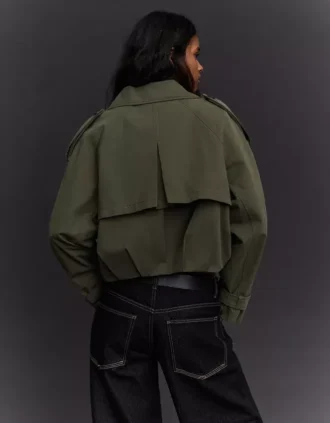 Cropped Balloon-Effect Trench Coat – Jackets and Trench
