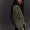 Cropped Balloon-Effect Trench Coat – Jackets and Trench