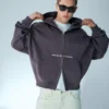 Cropped Boxy Fit Zip-Up Sweatshirt with Print – Sweatshirts & Hoodies Cropped Boxy Fit Zip-Up Sweatshirt with Print – Sweatshirts & Hoodies