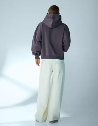 Cropped Boxy Fit Zip-Up Sweatshirt with Print – Sweatshirts & Hoodies