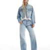 Cropped Denim Rhinestone Jacket – Jackets and Trench
