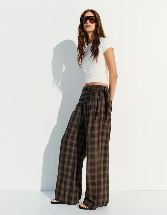 Darted Trousers with Scarf – Pants Darted Trousers with Scarf – Pants