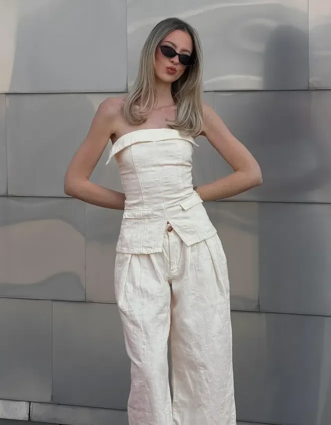 Denim Bandeau Top – #Bershkastyle – Women Denim Bandeau Top – #Bershkastyle – Women