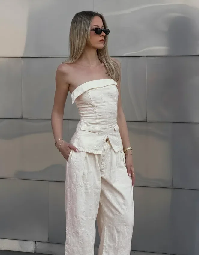 Denim Bandeau Top – #Bershkastyle – Women Denim Bandeau Top – #Bershkastyle – Women