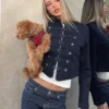 Denim Jacket with Front Buttons – #Bershkastyle – Women Denim Jacket with Front Buttons – #Bershkastyle – Women