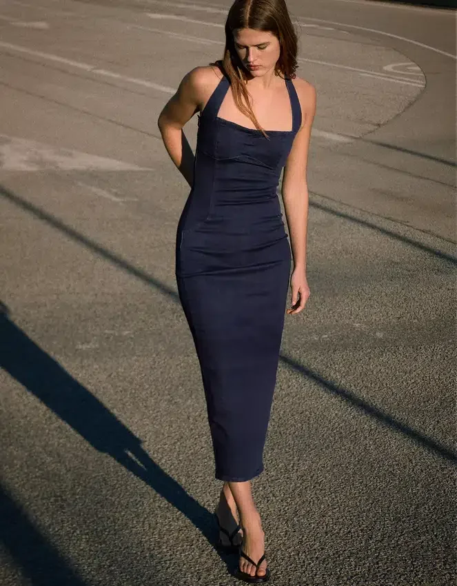 Denim Midi Dress – Dresses and Jumpsuits Denim Midi Dress – Dresses and Jumpsuits