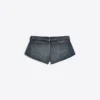 Denim Mini Shorts with Folded Waist Denim Mini Shorts with Folded Waist