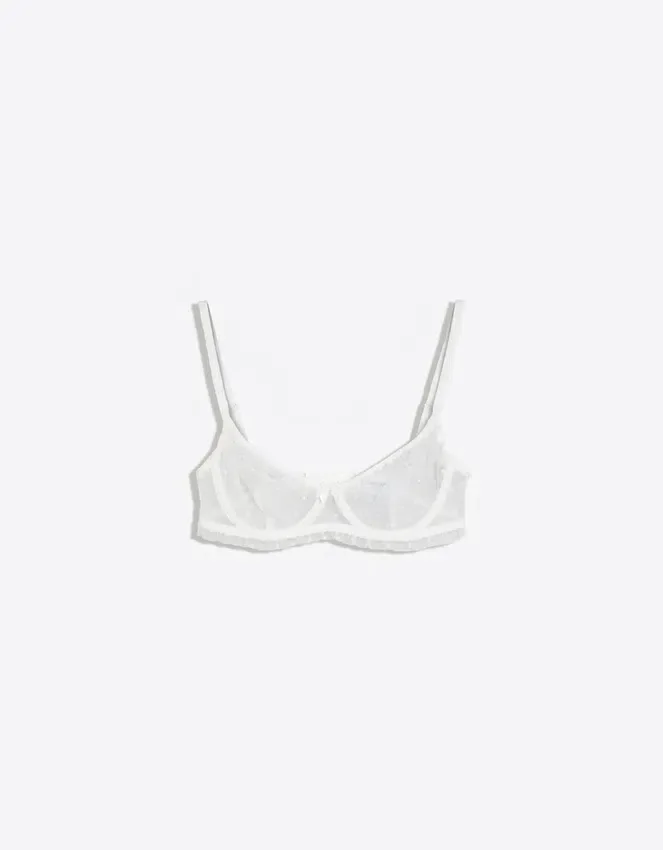 Dotted Mesh Bra with Underwire Dotted Mesh Bra with Underwire