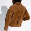 Double-Breasted Leather Suede Jacket – Jackets and Trench
