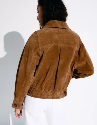 Double-Breasted Leather Suede Jacket – Jackets and Trench Double-Breasted Leather Suede Jacket – Jackets and Trench